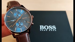 Hugo Boss Unboxing Associate Chronograph watch No 1513804 [upl. by Ennayar]