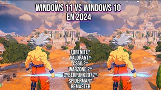 Windows 10 vs Windows 11 en 2024 Cual es Mejor para Jugar  Prueba en FortniteCSGOValorantWZ [upl. by Marcile886]