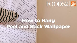 How to Hang Peel and Stick Wallpaper  The Home Depot x food52 [upl. by Cecelia941]