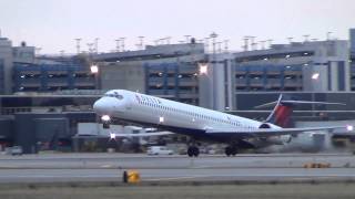 Delta Airlines McDonnell Douglas MD90 Takeoff 30L  N926DN  Minneapolis International [upl. by Naima315]