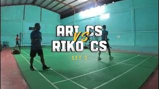 23 PERTANDINGAN MAIN BADMINTON GANDA PUTRA TARKAM  RIKO CS VS ARY SUGI CS SET 2 [upl. by Patt]