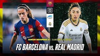 Barcelona vs Real Madrid  Liga F 202324 Matchday 9 Full Match [upl. by Nudnarb]