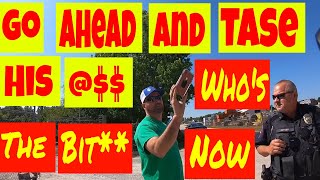 Go ahead and tase his  Whos the bit now 1st amendment audit [upl. by James]