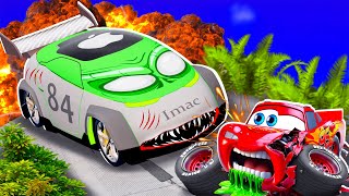 Big amp SmallMcQueen and Mater VS Imac Apple car ZOMBIE slime cars Zombie Apocalypse in BeamNGdrive [upl. by Geerts]