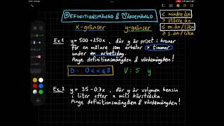 Definitionsmängd amp Värdemängd [upl. by Arihk]