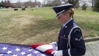 Honor Guard Team Demonstrate Proper Flag Folding Techniques [upl. by Torey]