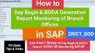 Monitoring Day Begin amp BODA Report Generation at RICT Device  In SAP from all Level  rict sap [upl. by Dolli]