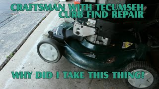 Craftsman Curb Find with Tecumseh Eager 1 66HP Repair Model 917377300 Vector Carb Cleaning [upl. by Aicilra]