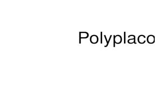 How to pronounce Polyplacophora [upl. by Shayna528]