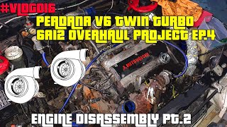 Proton Perdana Twin Turbo 6A12 Overhaul Project Episode 4 Engine Disassembly Part 2 [upl. by Christina]