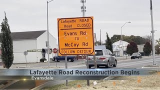 Lafayette Road reconstruction begins in Evansdale [upl. by Tezil156]