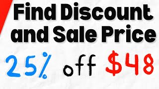 How to Calculate a Discount and Sale Price  Algebra 1 Exercises [upl. by Berger656]