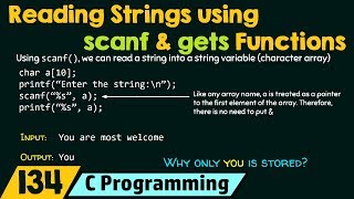 Reading Strings using scanf and gets Functions [upl. by Itnahs]