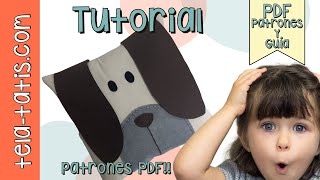 🐶Funda de COJÍN PERRO 🚀Tutorial y 👉PATRONES PDF Cojines de animales Cojines infantiles⭐⭐⭐⭐⭐ [upl. by Haye]