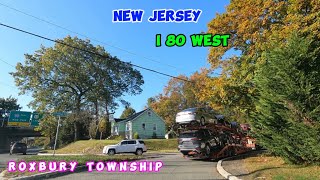 NEW JERSEY DRIVEFROM LEONIA TO ROXBURY TOWNSHIP VIA I 80 WEST WITH BEAUTIFUL FOLIAGE FOG amp SUN [upl. by Julian]