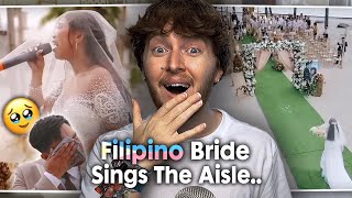 THIS BROKE ME Filipino Bride Sings Herself Down The Aisle  Reaction [upl. by Binni887]