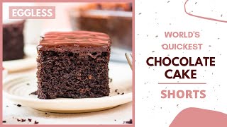 Quickest Softest Eggless Chocolate Cake  Fluffiest Chocolate Cake in JUST 6 minutes SHORTS [upl. by Ennaeirb913]