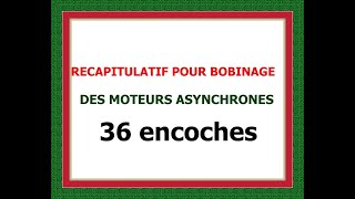 Comment faire un schéma de bobinage RÉCAPITULATIF POUR BOBINAGE 36 encoches [upl. by Frankel900]