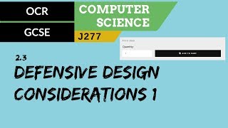 74 OCR GCSE J277 23 Defensive design considerations 1 [upl. by Biddick]