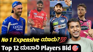 IPL 2025 most expensive bids in player auction prediction KannadaIPL 2025 auction analysis [upl. by Goldstein]