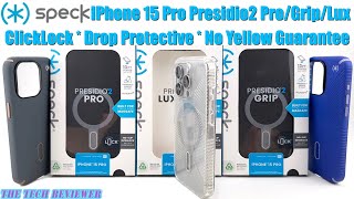 Speck Presidio2 ProGripLux Great iPhone 15 Pro Protective Cases with ClickLock Mega MagSafe Hold [upl. by Popper]