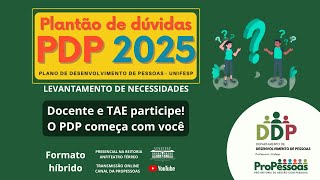 Plantão de dúvidas  PDP 2025 [upl. by Peskoff]