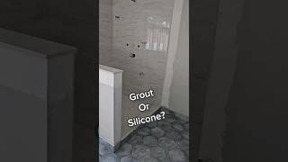 WHAT goes WHERE Grout or Silicone tile tiling diy grout silicone [upl. by Rab]