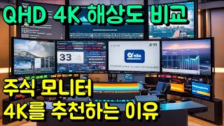 주식 HTS FHD QHD 4K 해상도 비교와 주식 모니터 4K를 추천하는 이유 [upl. by Aerbma502]