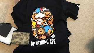 Bape PickupUnboxing 1st Camo Leather Wallet Baby Milo Multi Tee [upl. by Beverlie51]