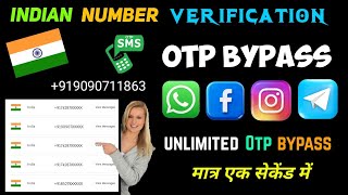 Indian number unlimited otp bypass for sms received verification  fake WhatsApp Instagram create 🔥 [upl. by Notnroht]