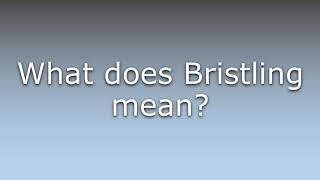 What does Bristling mean [upl. by Hermann684]