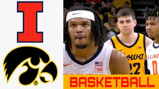 IOWA vs 12 Illinois Basketball Game Full Highlights 2024 [upl. by Regine]