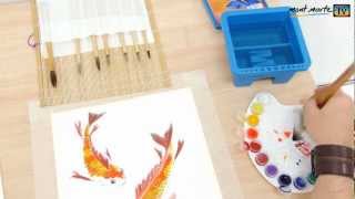 Art Lesson How to Paint a Fish Using Sumi Brush Painting [upl. by Marutani]