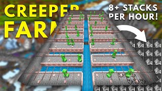 SIMPLE Creeper Farm For Minecraft Bedrock 12012  NO BUILDING REQUIRED  8 STACKS  HOUR [upl. by Zarihs]