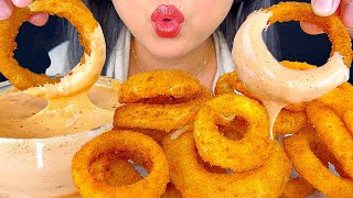 ASMR CRUNCHY ONION RINGS DIPPED IN RAISING CANES SAUCE  EATING SOUNDS  MUKBANG  ASMR PHAN [upl. by Yllet]