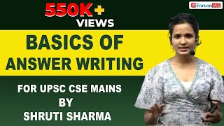 Basics of Answer Writing  Shruti Sharma  AIR1 UPSC CSE 2021  Forum IAS shrutisharma forumias [upl. by Ariayek]