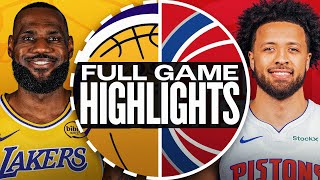 LAKERS at PISTONS  FULL GAME HIGHLIGHTS  November 4 2024 [upl. by Yllrebmik412]