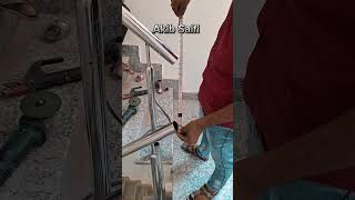 Staircase railing round pipe albo fitting  how to joint Albo round pipe railing youtube shorts [upl. by Edrei190]