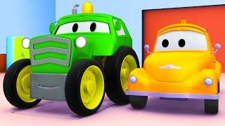 Tom la Dépanneuse et le Tractor à Car City Voitures et Camions dessin animé pour enfants [upl. by Ahcsropal479]