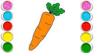 How To Draw Carrot Vegetables Easy Drawing For Kids amp Toddlers [upl. by Uwkuhceki]