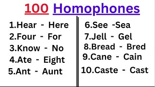 100 Homophones in english [upl. by Primalia]