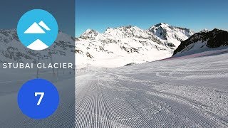 Blue 7  Stubai Glacier Austria  Piste View [upl. by Leunas]