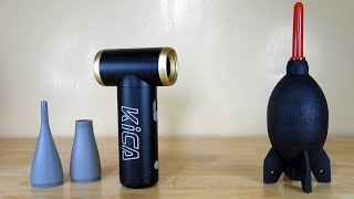 KiCA Jet Fan 2 Electric Air Duster vs Giottos Air Blaster TO CLEAN DUST ON OPTICS THE SAFETY OF EACH [upl. by Nesila]