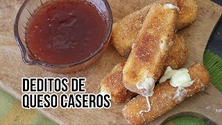 Recetas Deditos o palitos de queso caseros Sabor en la mesa Cocina facil [upl. by Howe]