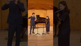 Daniel Damaskinos amp Yihsuan Chen play Mozart flute duet Magic Flute shorts flute mozart duet [upl. by Annoirb378]