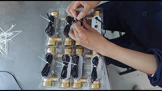 How to assemble the body and sensor of an ultrasonic heat meter bodyUltrasonic sensorHeat meter [upl. by Hazaki]