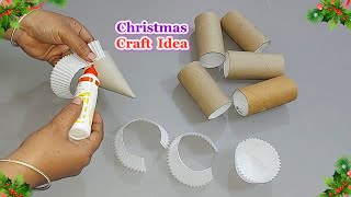 New Angel Making idea with Empty rolls  DIY budget Friendly Christmas craft idea 7 [upl. by Bodwell]