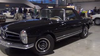 Mercedes 250SL Cabrio black walkaround amp drive  Retro Classic 2015 [upl. by Etnuahs]