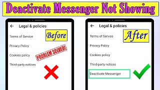 Fix Deactivate Option Not Showing on Messenger  Why is there no option to deactivate Messenger 2023 [upl. by Pauly908]