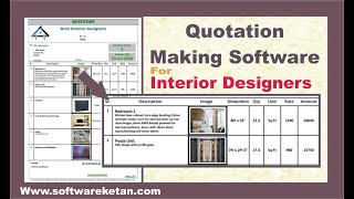 Interior Designer Quotation Making Software Free Demo Download Very Low Cost Full Details [upl. by Alleynad]